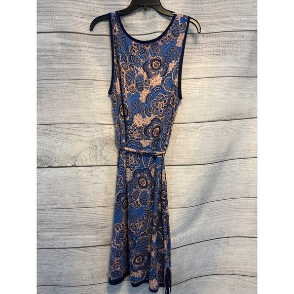 A.N.A Sleeveless Blue & Peach Paisley Dress 1X - Picture 4 of 4